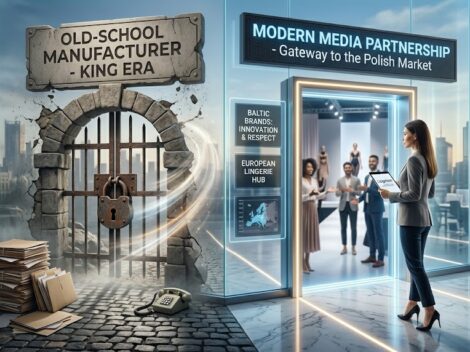 Comparison between traditional Polish lingerie manufacturing barriers and modern media partnership for Baltic brands 2026